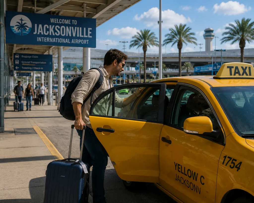 Traditional airport taxis.