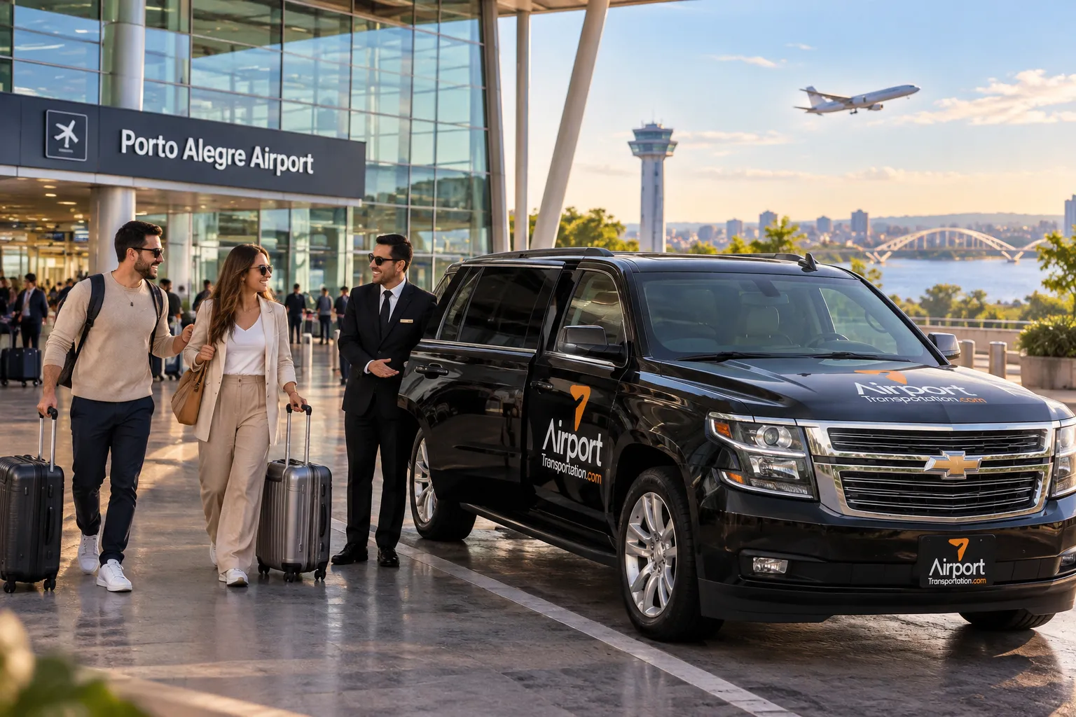 Relaxed travelers enjoying a private transfer through southern Brazil as their adventure begins after landing in Porto Alegre