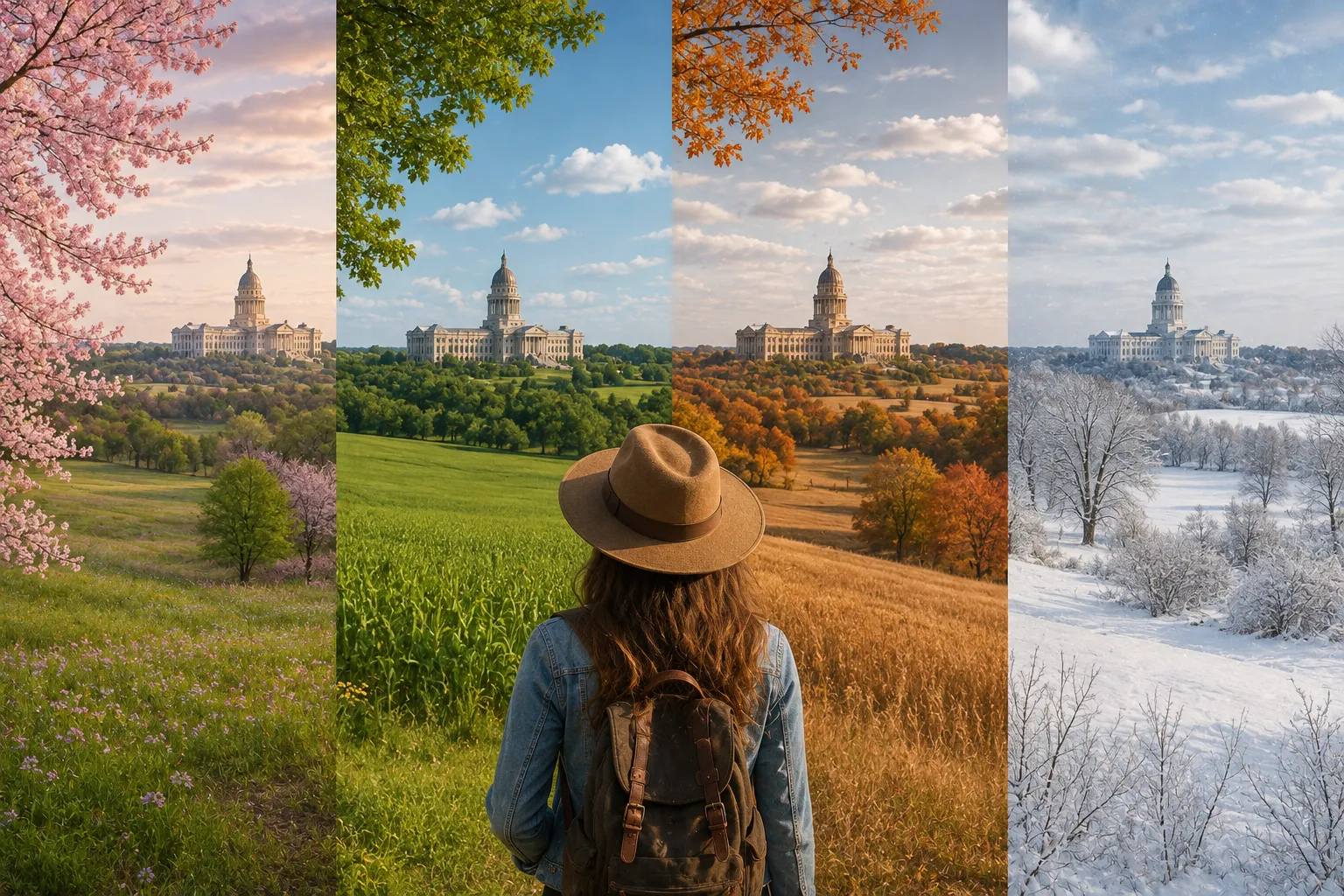 Spring and fall are ideal for visiting Kansas, offering mild temperatures, comfortable breezes, and great conditions for exploring