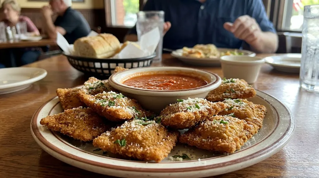 Unlike traditional ravioli, these are breaded and fried until they develop a crispy exterior