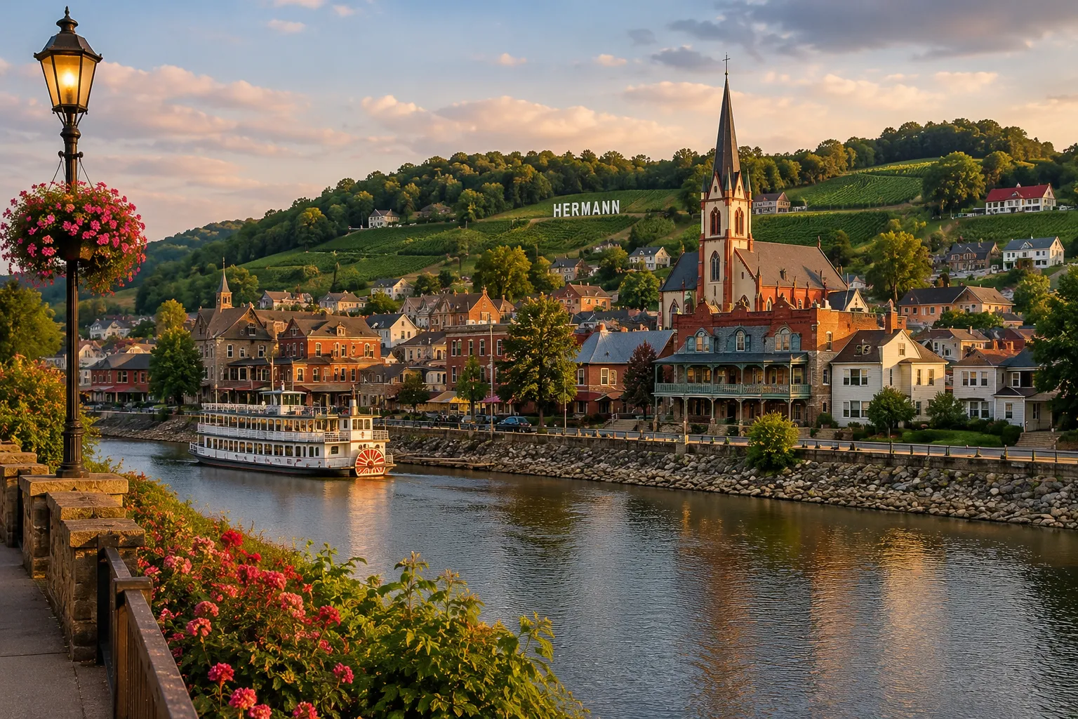Hermann also sits in Missouri Wine Country and features wineries such as Stone Hill Winery and Hermannhof Winery