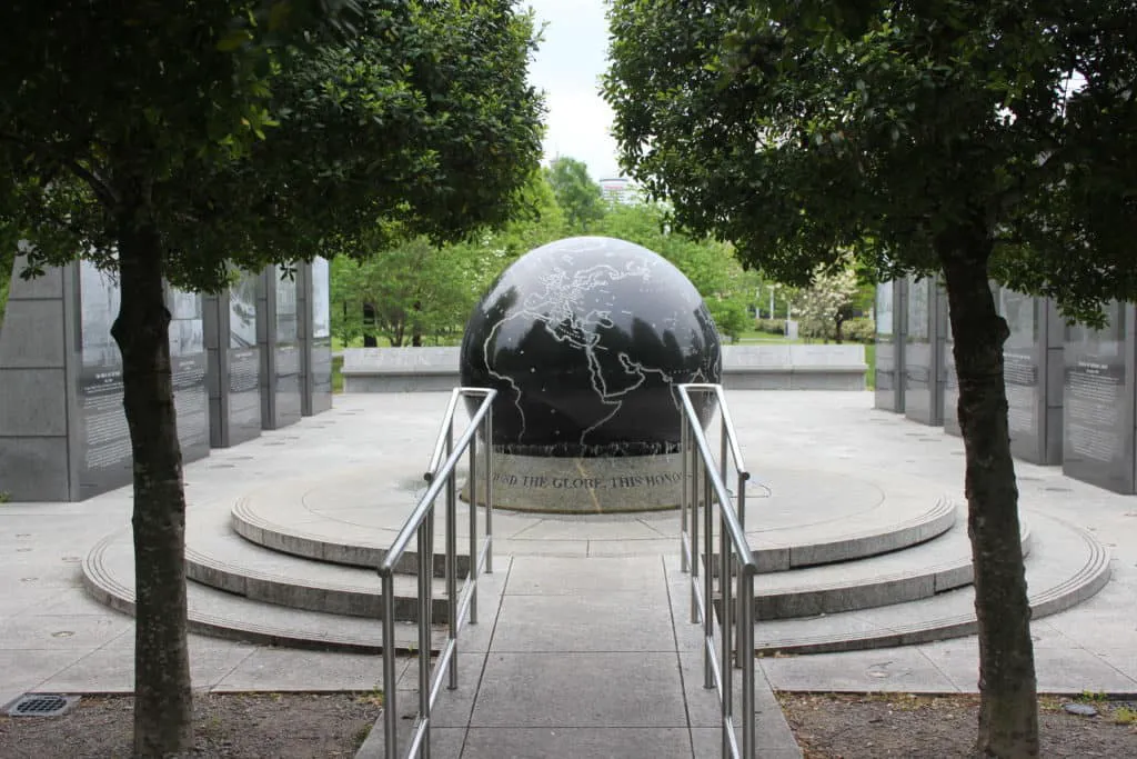 The Bicentennial Capitol Mall State Park is an eleven-acre park designed to tell the history of Tennessee, specifically using granite monuments and dancing fountains to bring the state's past to life.