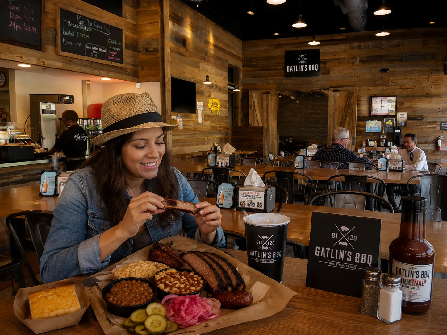 Savor legendary Texas barbecue and incredible soul food flavors at Gatlin’s BBQ