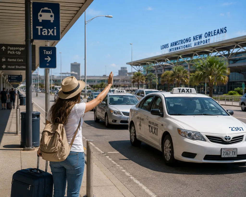 Taxis have a set flat rate for trips from the airport to the French Quarter