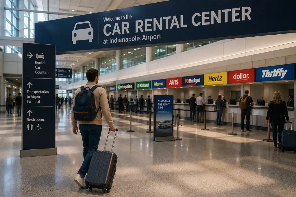 The car rental center at the Indianapolis airport