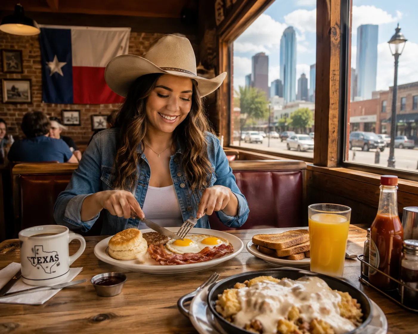 You can start your morning with a classic Texas breakfast