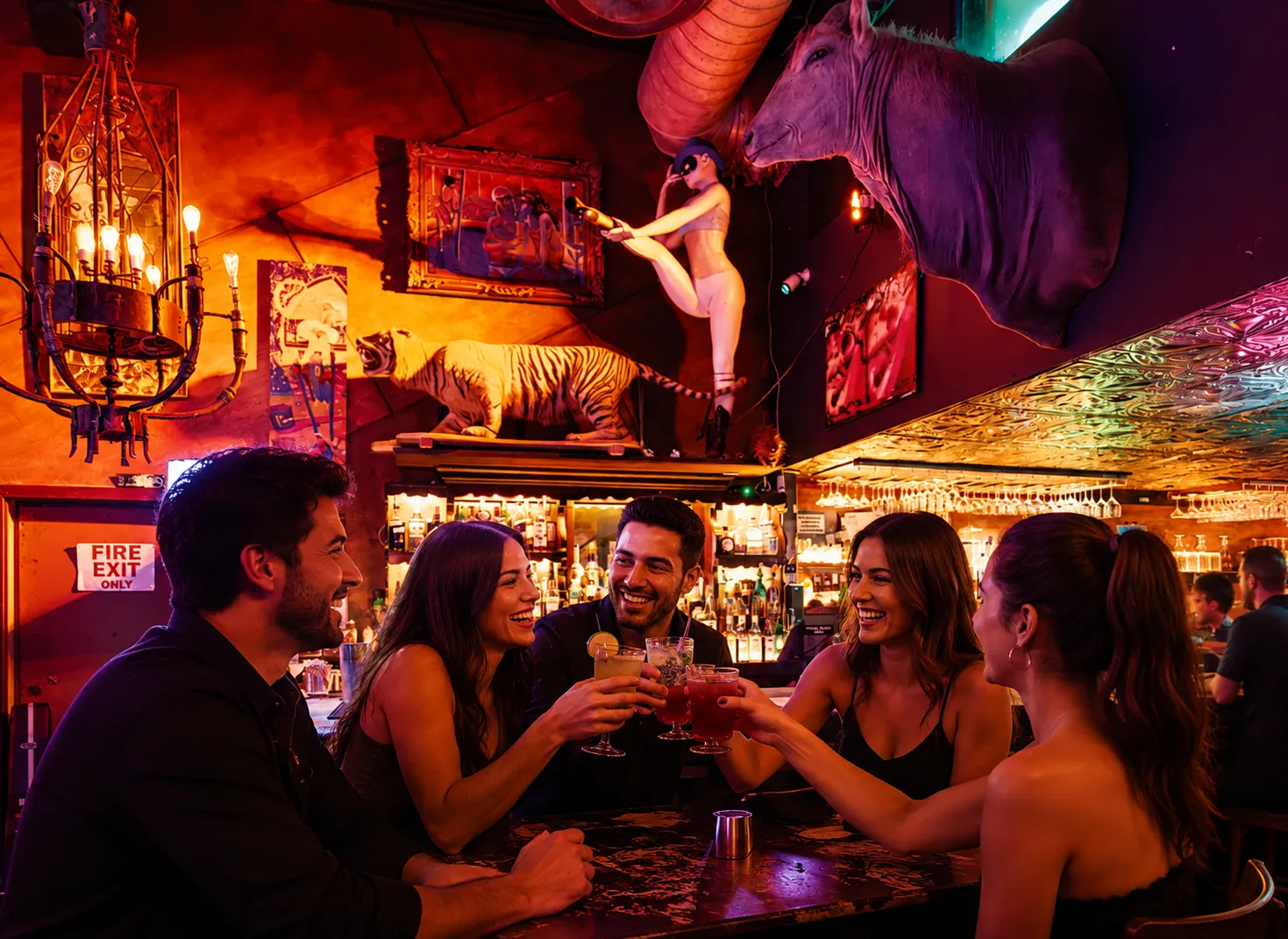 Downtown also offers lounges where you can sit back, enjoy a cocktail, and have a conversation before continuing your night