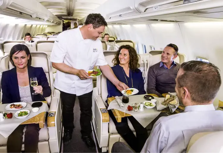 Luxury service in Panam flights