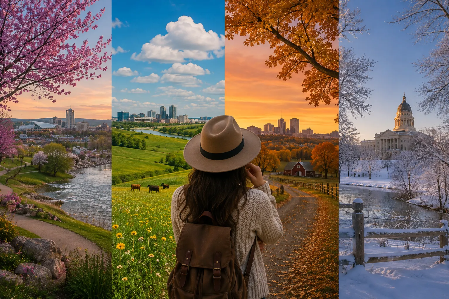 Spring and fall are ideal for Kansas, offering mild weather and scenic views perfect for outdoor adventures and road trips