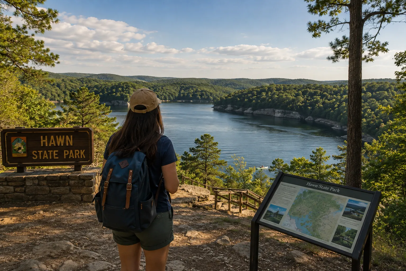 Explore scenic sandstone cliffs and lush pine forests on the breathtaking trails at Hawn State Park