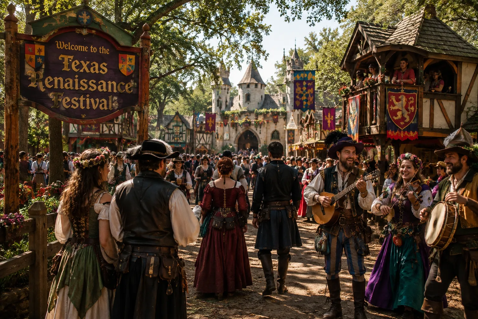 The Texas Renaissance Festival, held in Plantersville, traditionally begins in mid-October