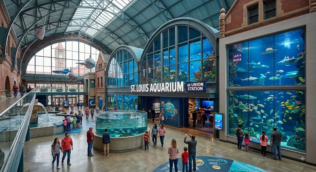 The aquarium offers an immersive experience focused on marine life