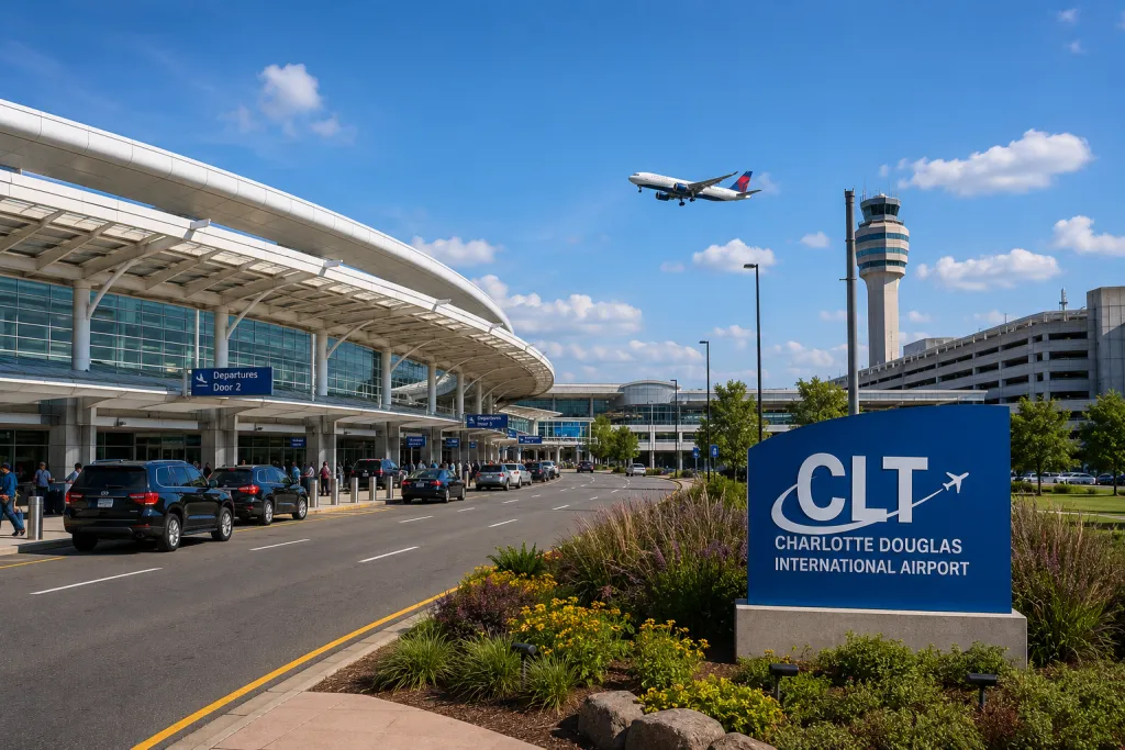 It starts the moment your plane touches the runway at Charlotte Douglas International Airport.