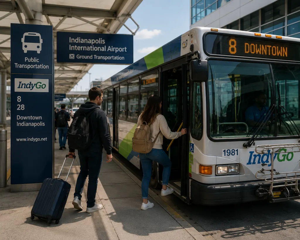 IndyGo operates a bus service that offers regular routes.
