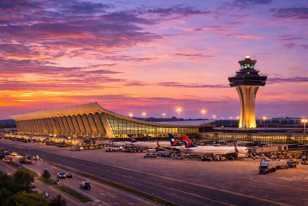 Arriving at Washington Dulles International Airport 