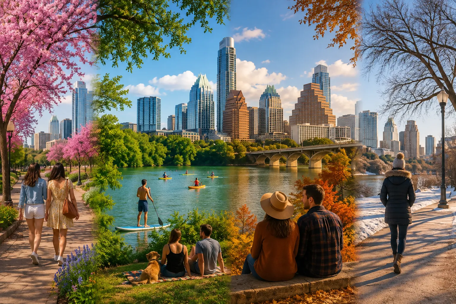 The city promotes itself as a year-round destination, with spring festivals, summer water activities, fall music and sports, and winter celebrations