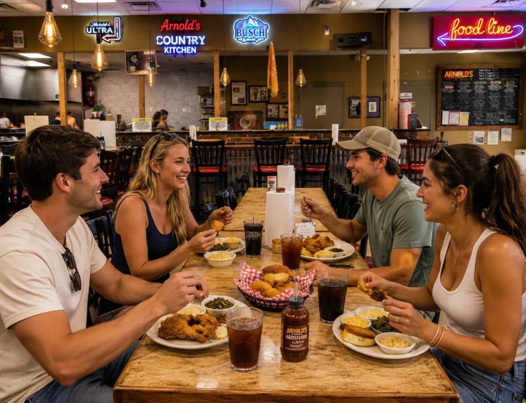 Legendary spots like Arnold's Country Kitchen have perfected this art over decades.
