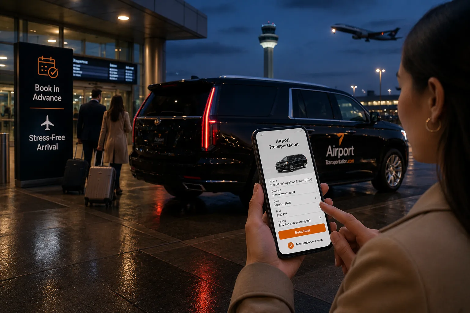 Booking Airport Transportation in advance is one of the smartest decisions you can make before traveling to Detroit.