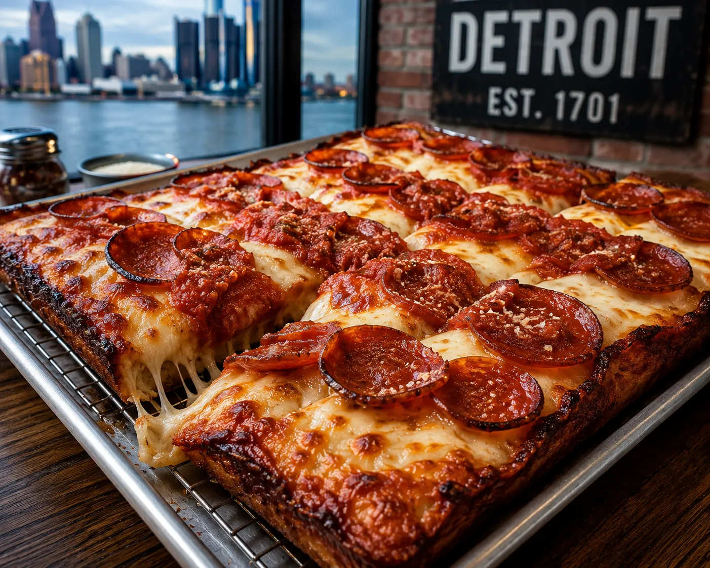 The famous Detroit-style pizza, known for its thick, crispy crust and caramelized cheese edges, has become one of the city's signature dishes