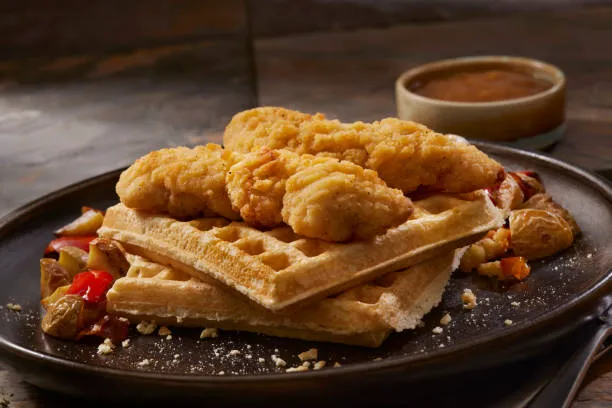 Fried Chicken Tenders with Buttermilk Waffles