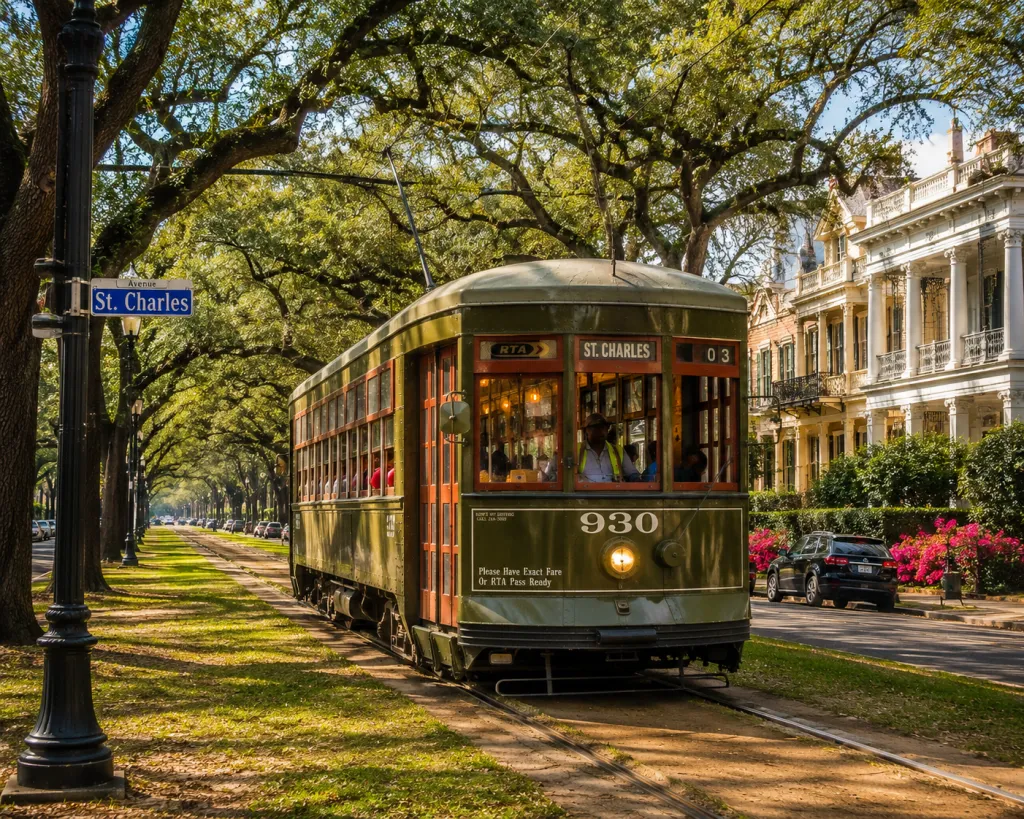 the St. Charles Streetcar whisks you from the edge of the French Quarter into the Garden District