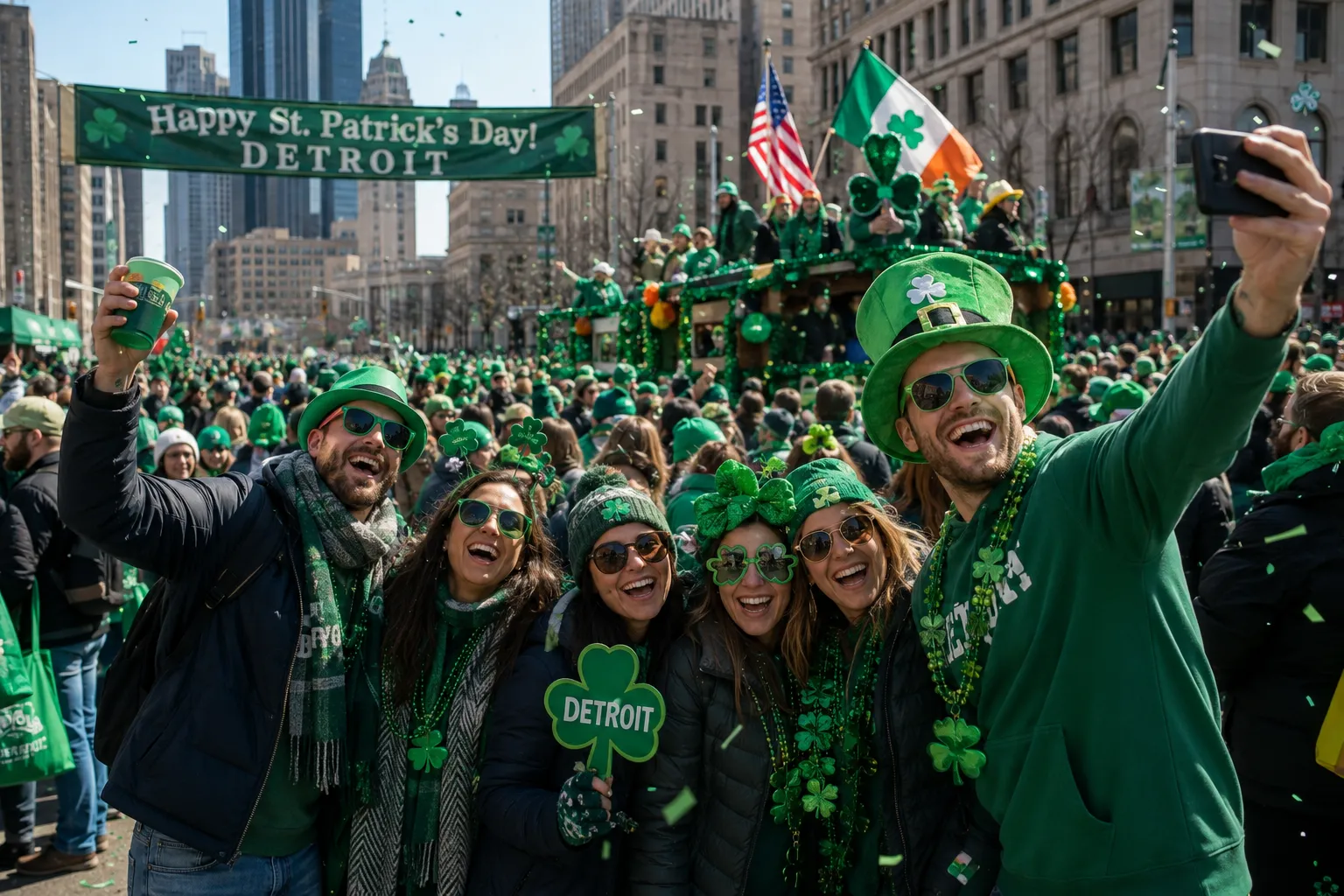 Join the lively St. Patrick's Day celebrations in Corktown with music, parades, and Irish cheer