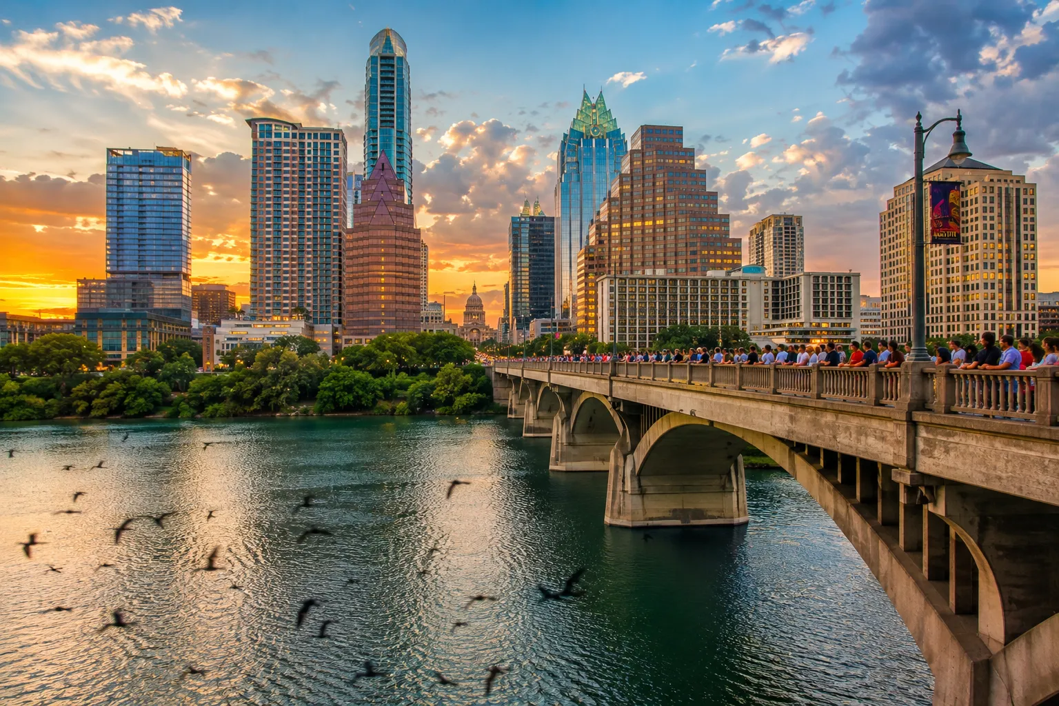 According to Visit Austin, visitors can watch the bats emerge from the bridge from March through October