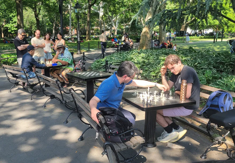 Washington Square Park watching the chess players