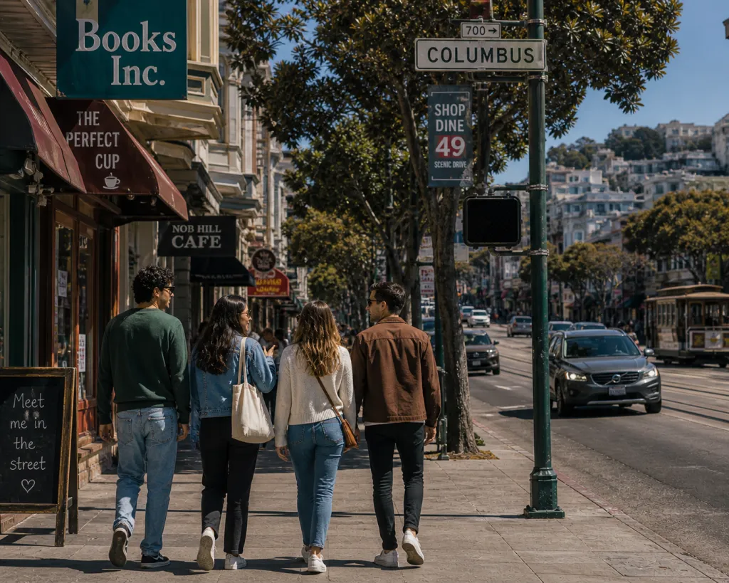 Walking down Columbus Avenue